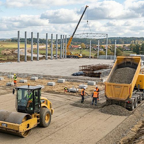 Utwardzanie pod hale i magazyny