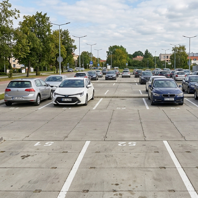 Parking z płyt drogowych